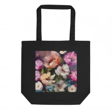 Flowers, Acrylic Painting, Eco Tote Bag