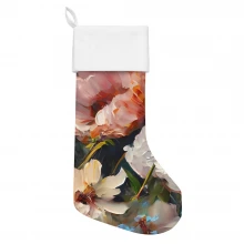 Flowers, Acrylic Painting, Christmas stocking