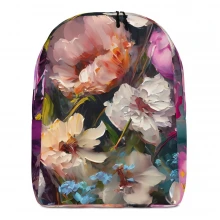Flowers, Acrylic Painting, Minimalist Backpack