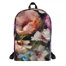 Flowers, Acrylic Painting, Backpack