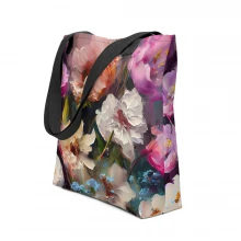 Flowers, Acrylic Painting, Tote bag