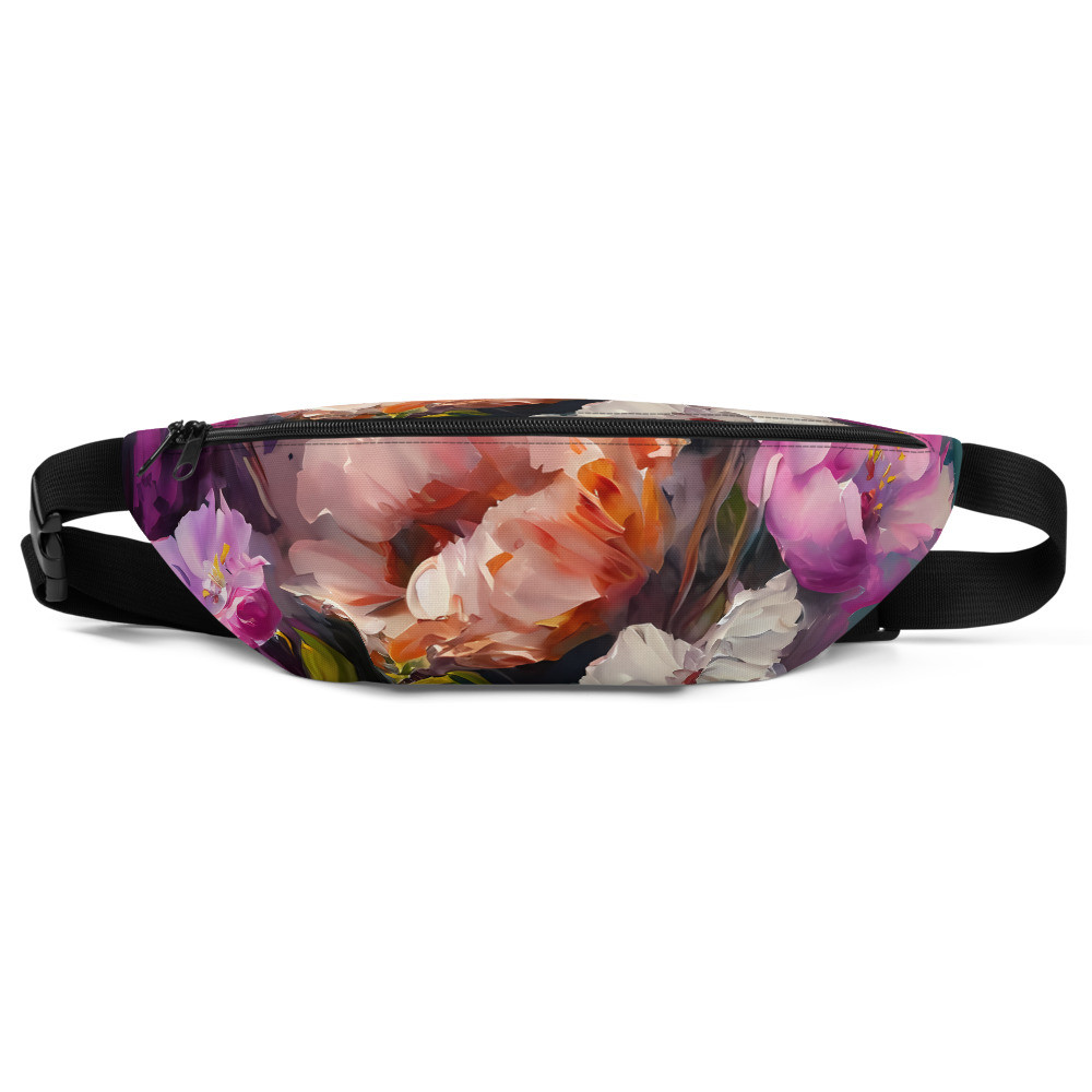 Flowers, Acrylic Painting, Fanny Pack