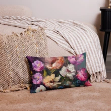 Flowers, Acrylic Painting, Premium Pillow