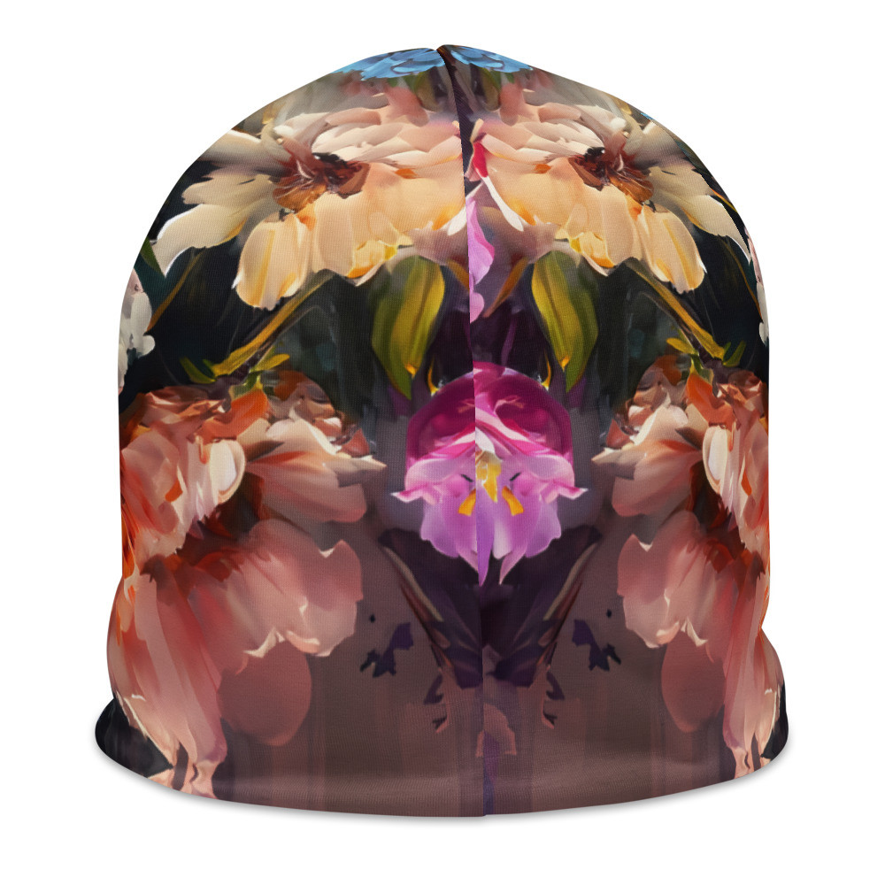 Flowers, Acrylic Painting All-Over Print Beanie