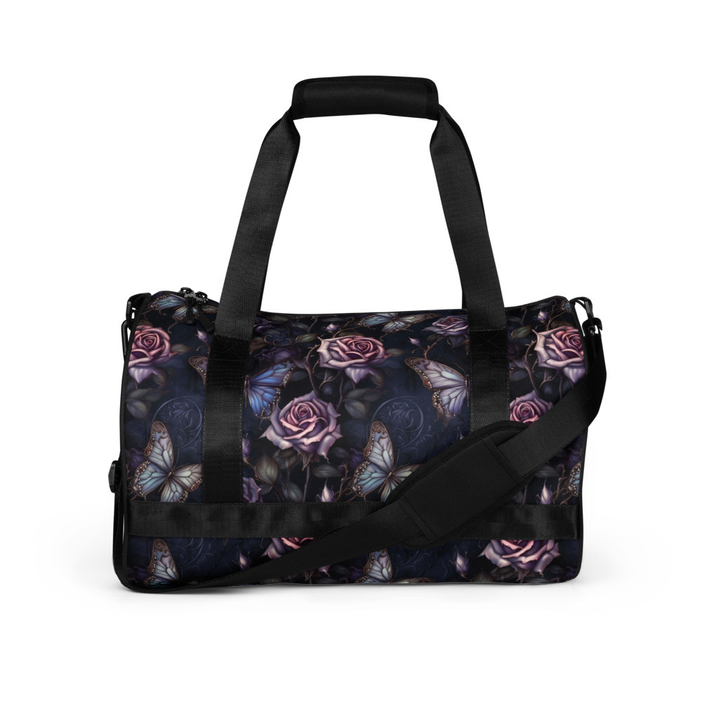 Dark Roses & Butterflies All-over print gym bag