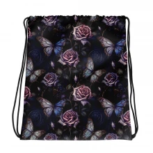 Dark Roses & Butterflies Drawstring bag