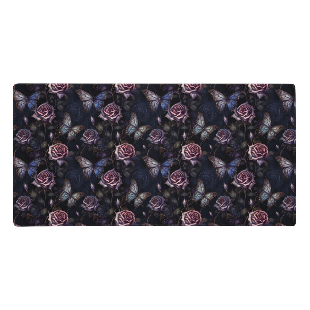 Dark Roses & Butterflies Gaming mouse pad