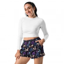 Gothic Rose Women’s Recycled Athletic Shorts