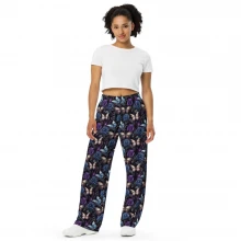 Gothic Butterflies & Roses All-over print unisex wide-leg pants