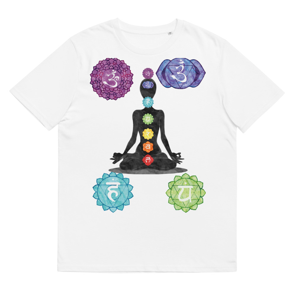 Upper Chakras, Meditation, Unisex organic cotton t-shirt
