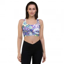 Night Flowers Longline sports bra