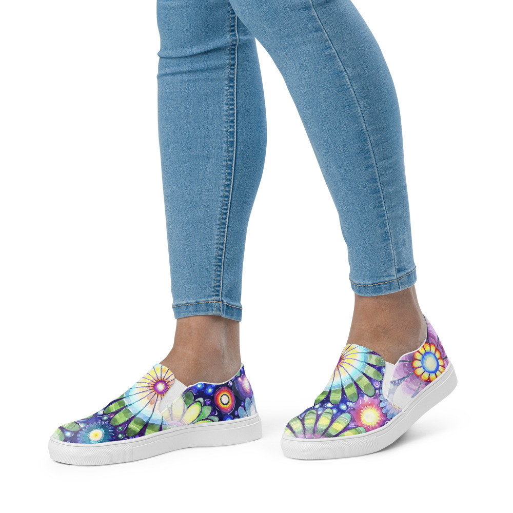 Night Flowers Women’s slip-on canvas shoes