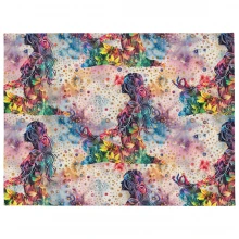 Girl Meditating, Tie Dye, Paint Splatters Throw Blanket