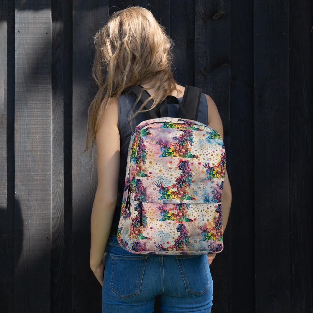 Girl Meditating, Tie Dye, Paint Splatters Backpack