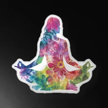Girl Meditating, Tie Dye, Custom-shaped pillow