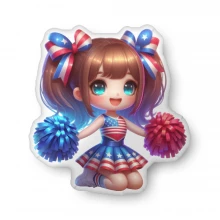Patriotic Cheerleader Custom-shaped pillow