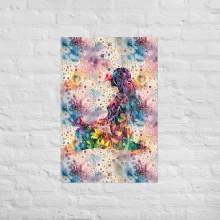 Girl Meditating, Tie Dye, Paint Splatters Poster
