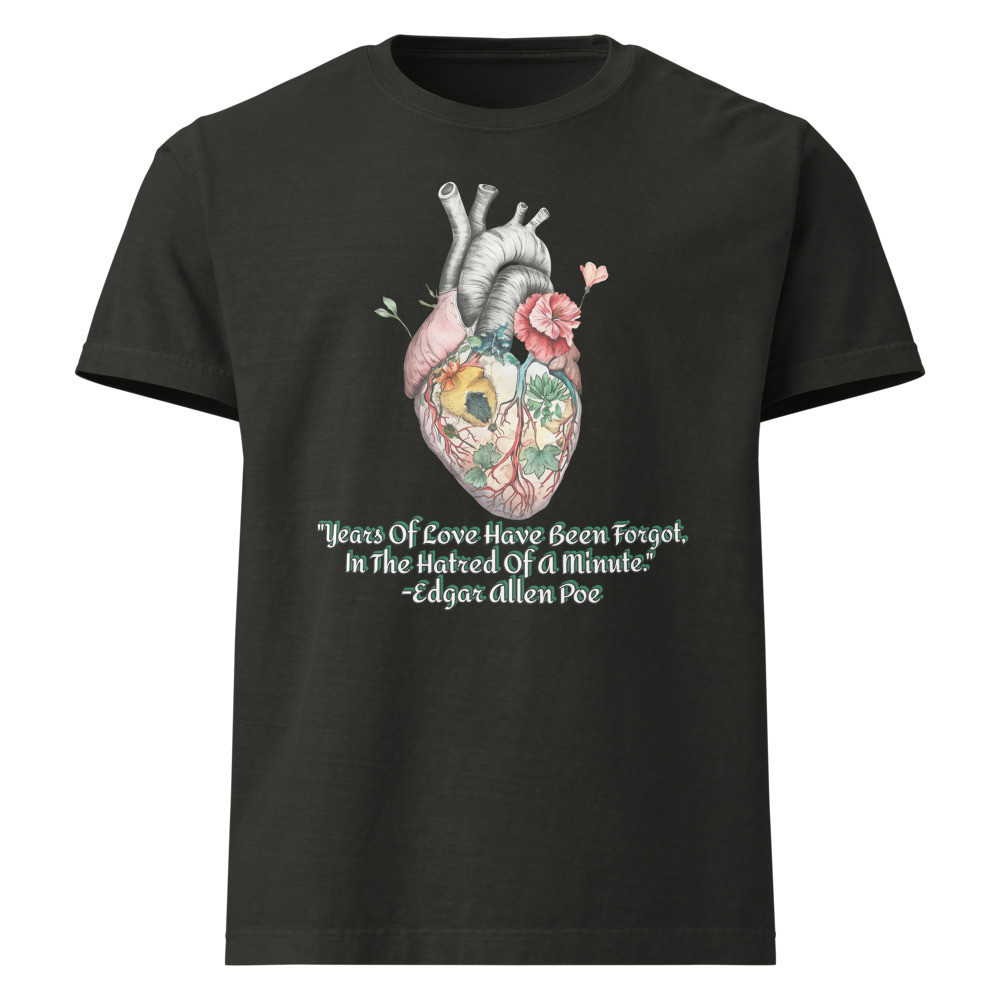 Edgar Allan Poe Quote/with Heart Unisex oversized t-shirt