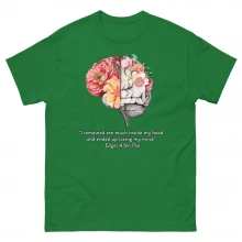 “I remained too much inside my head and ended up losing my mind” ― Edgar Allen Poe w/Brain Unisex classic tee