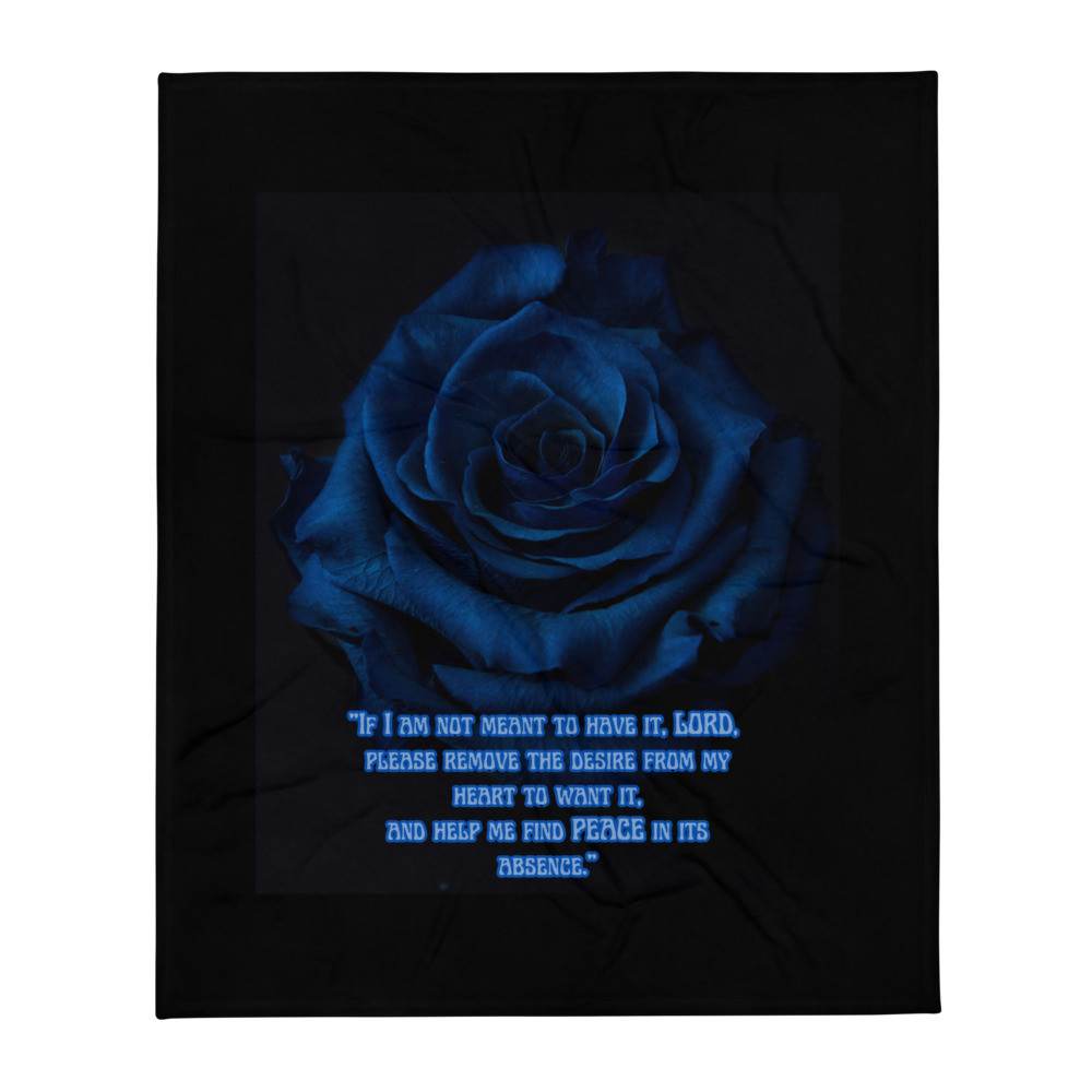 Blue Rose Prayer Throw Blanket