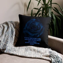 Blue Rose Prayer Premium Pillow Case