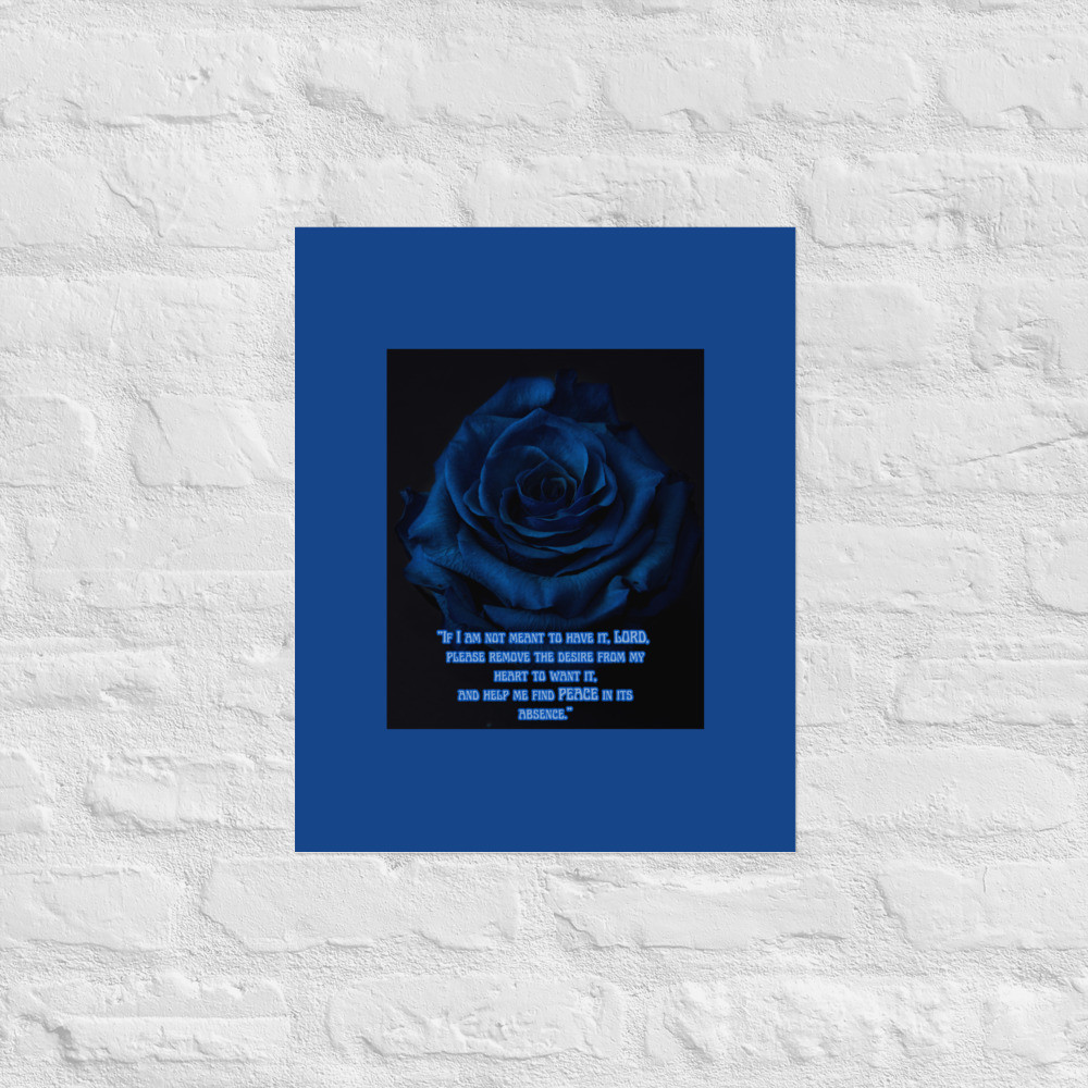 Blue Rose Prayer Poster