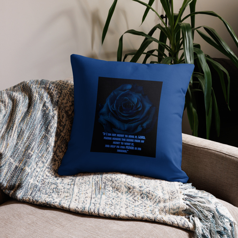 Blue Rose Prayer Premium Pillow Case