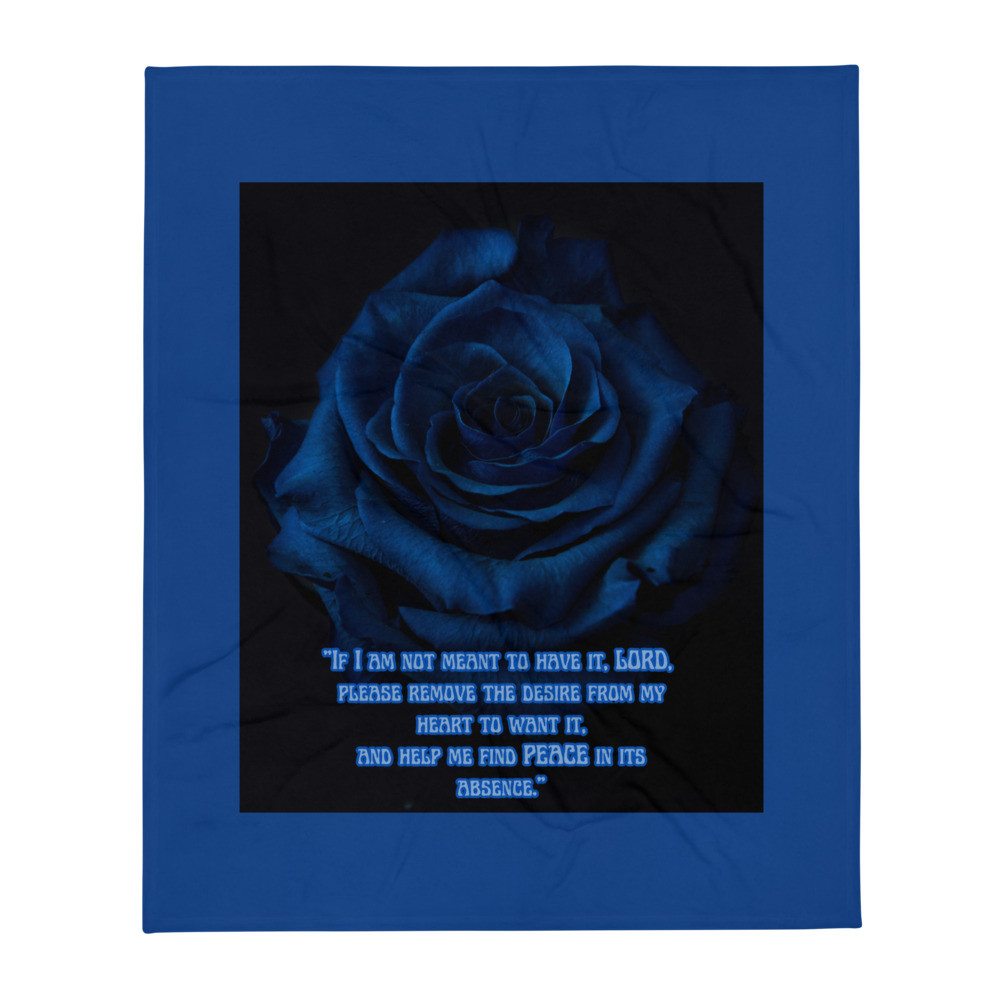 Blue Rose Prayer Throw Blanket