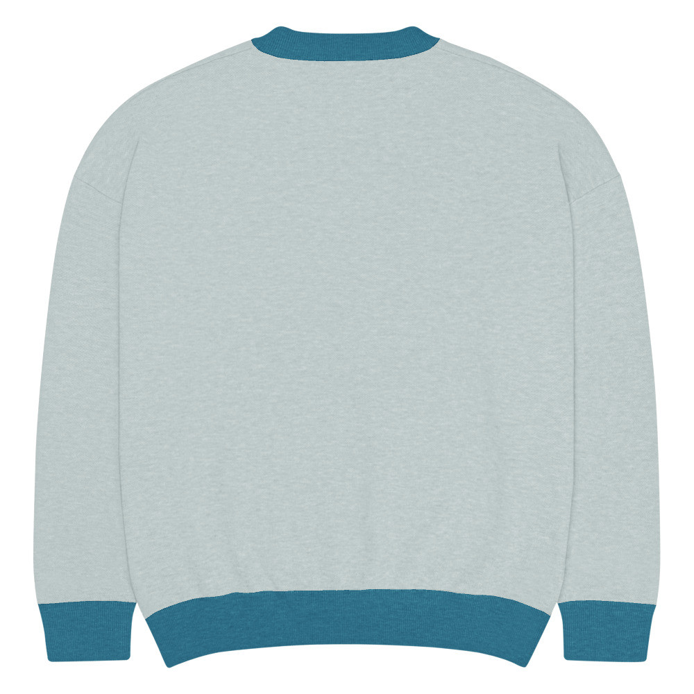 "Money Can't Buy Happiness" quote Relaxed fit knitted crew neck sweater