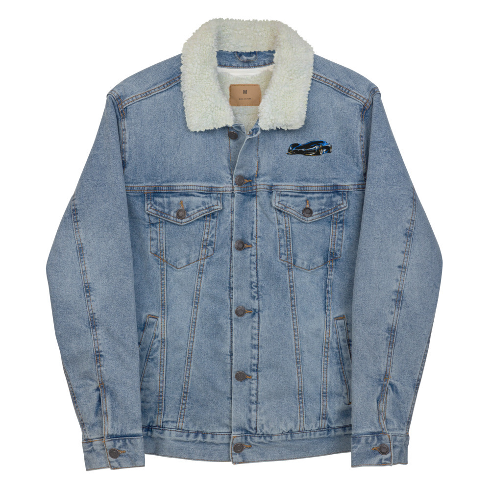 "Money Can't Buy Happiness" quote Unisex denim sherpa jacket