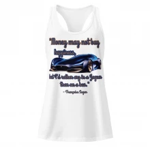 "Money Can't Buy Happiness" quote Women’s fitted racerback tank top