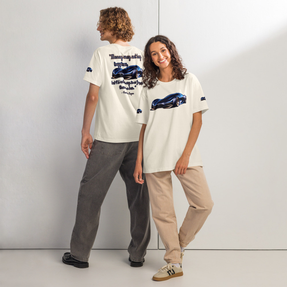 "Money Can't Buy Happiness" quote Unisex oversized t-shirt