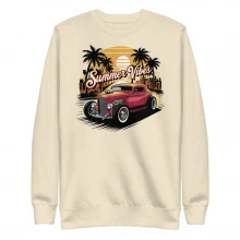 Summer Vibes Classic Car Unisex Premium Sweatshirt