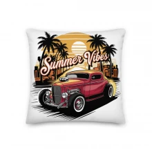 Summer Vibes Classic Car Premium Pillow