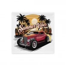 Summer Vibes Classic Car Pillow Case
