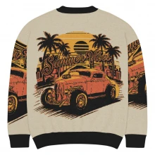 Summer Vibes Classic Car Relaxed fit knitted crew neck sweater