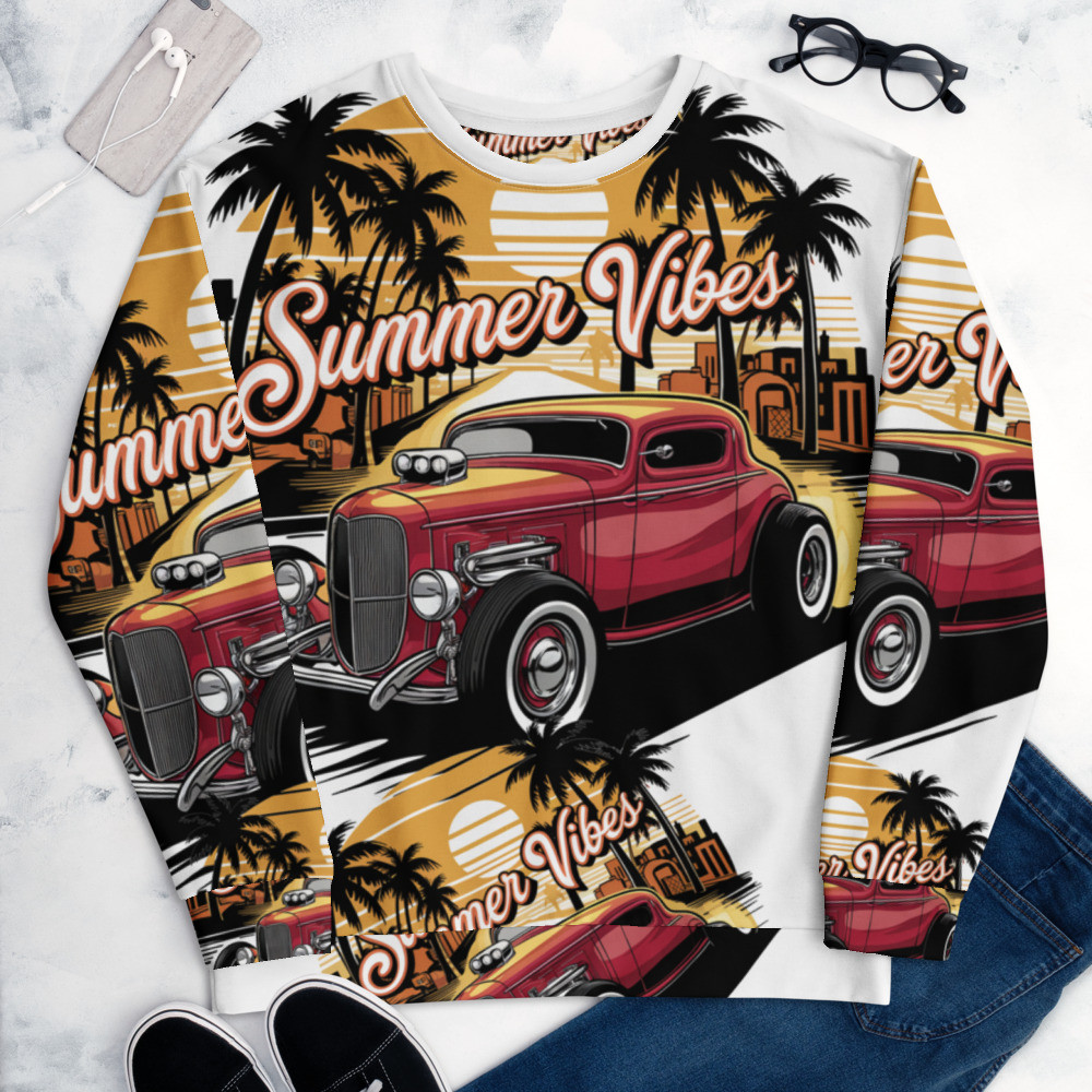 Summer Vibes Classic Car Unisex Sweatshirt