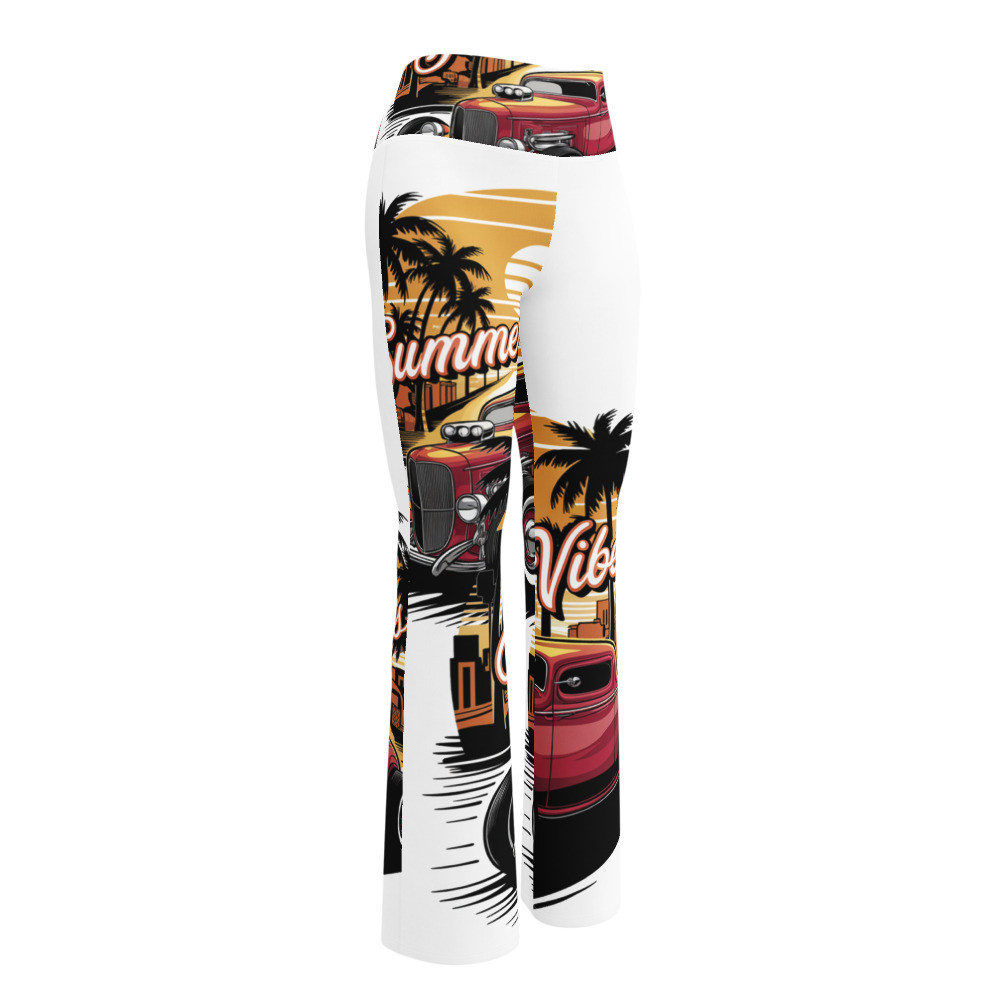 Summer Vibes Classic Car Flare leggings