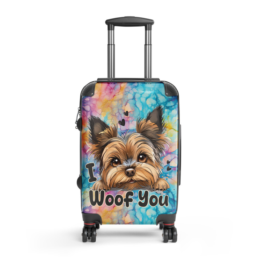 Tie-Dye Cute Puppy Hard-shell suitcase