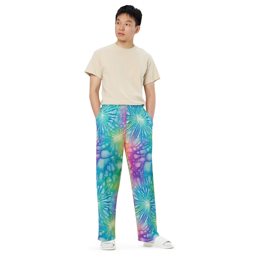 Tie-Dye All-over print unisex wide-leg pants