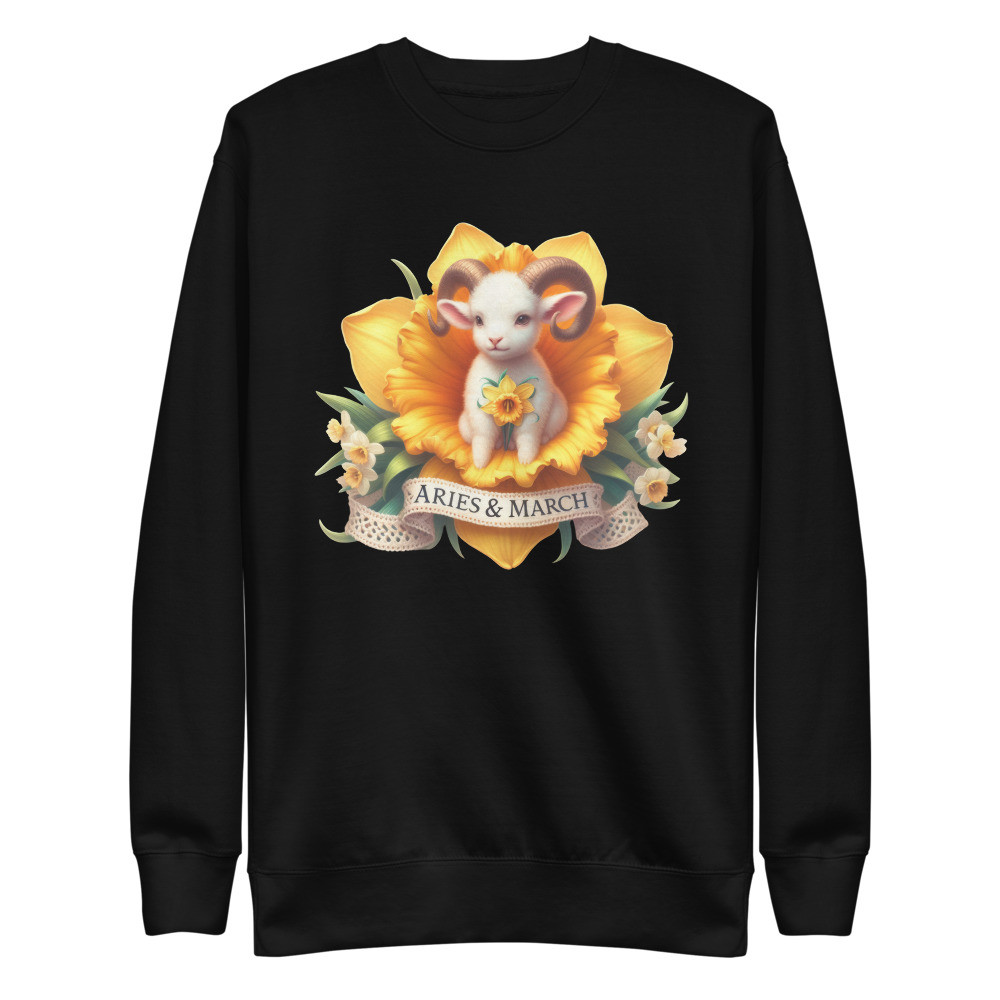Aries April Astrological Sign Unisex Premium Sweatshirt