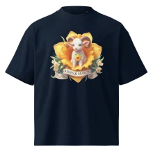 Aries March Astrological Sign Unisex organic oversized high neck t-shirt