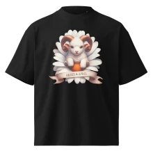 Aries April Astrological Sign Unisex organic oversized high neck t-shirt