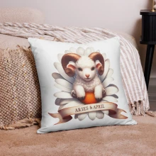 Aries April Astrological Sign Basic Pillow