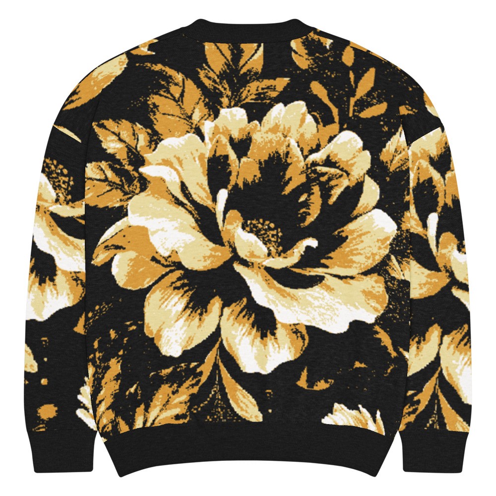 Lavish Chic Florals Relaxed fit knitted crew neck sweater