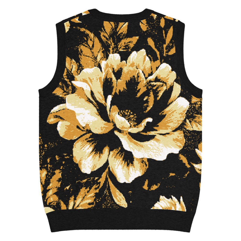 Lavish Chic Florals Knit V-neck vest