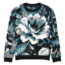 Lavish Chic Florals Knitted crew neck sweater
