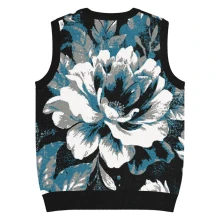 Lavish Chic Florals Knit V-neck vest
