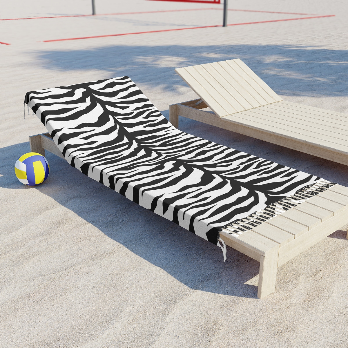 Boho Beach Cloth Zebra black and white 