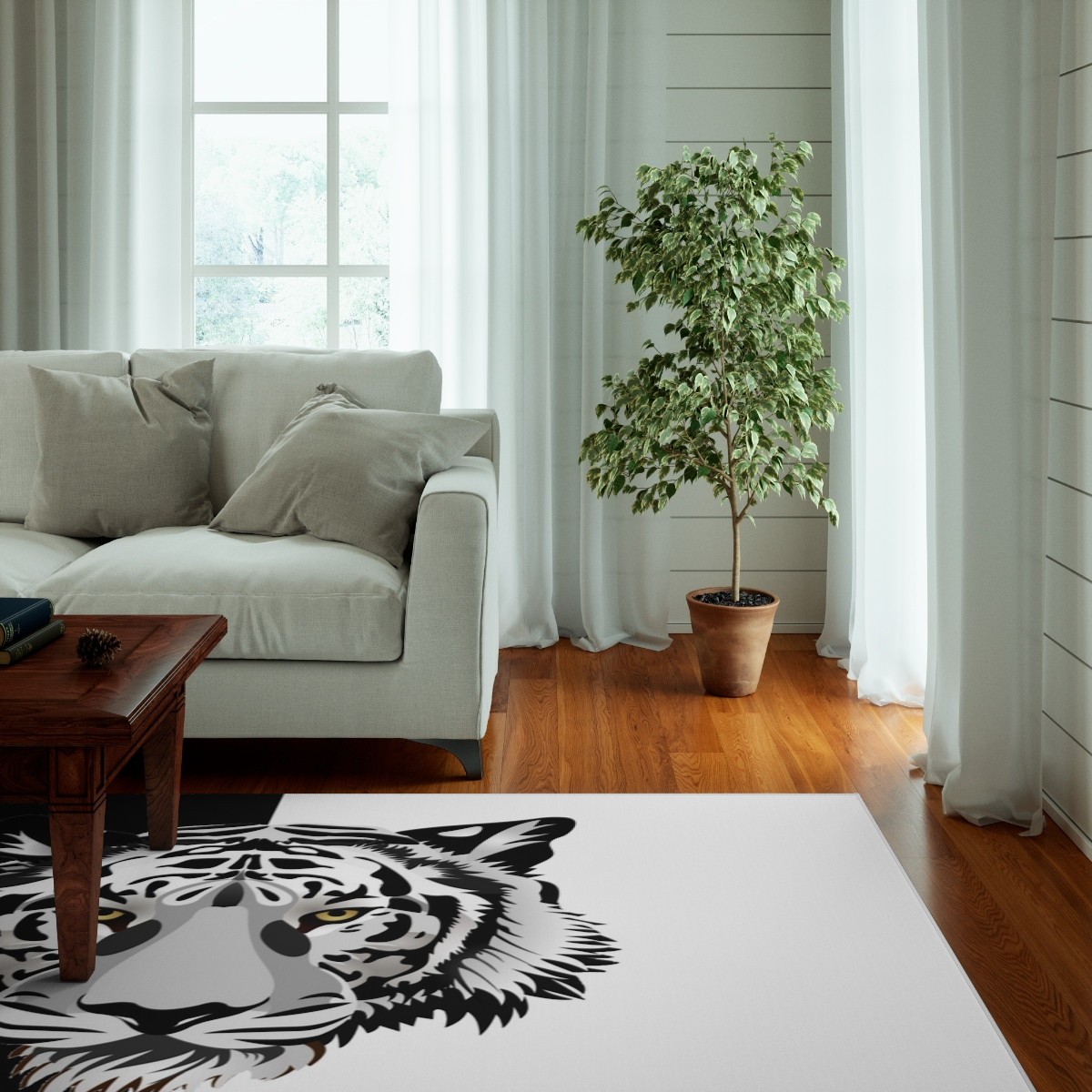 Dornier Rug Tiger Black White 